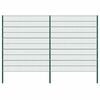 vidaXL Ograjni panel s stebrički iz železa 349x200 cm zelen