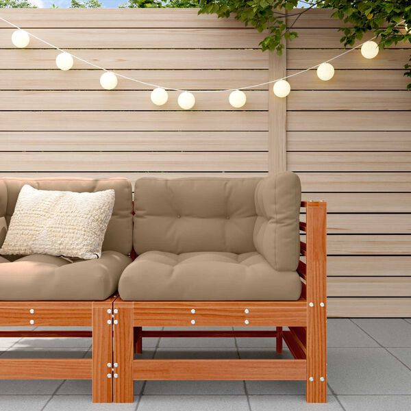 vidaXL Vrtni kotni kavč Masivna borovina Voskan Rjava