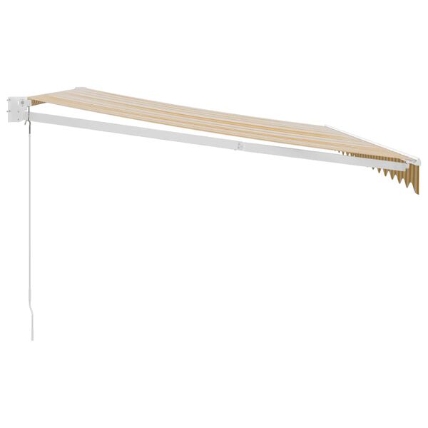 vidaXL Zložljiva tenda rumena in bela 4,5x3 m blago in aluminij