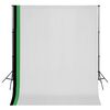 vidaXL Komplet za fotografski studio 3 ozadja iz bombaža in okvir 3x3m