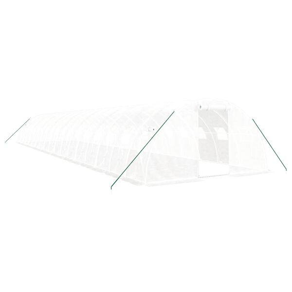 vidaXL Rastlinjak z jeklenim okvirjem bel 72 m&sup2; 18x4x2 m