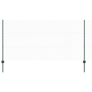 vidaXL &Scaron;esterokotna ograja s stebrom 25 x 1,2 m Jeklo s PVC premazom