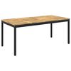 vidaXL Vrtnna jedilna miza Beljena in črna 147 x 88,5 x 75 cm