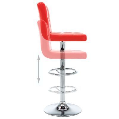 vidaXL Barski stolčki 2 kosa rdeče umetno usnje