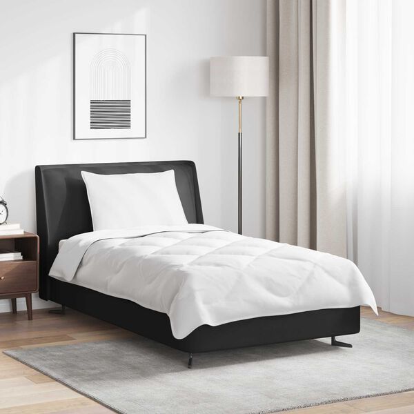 vidaXL Odeja z blazino 2 pcs Bela Mikrovlakna