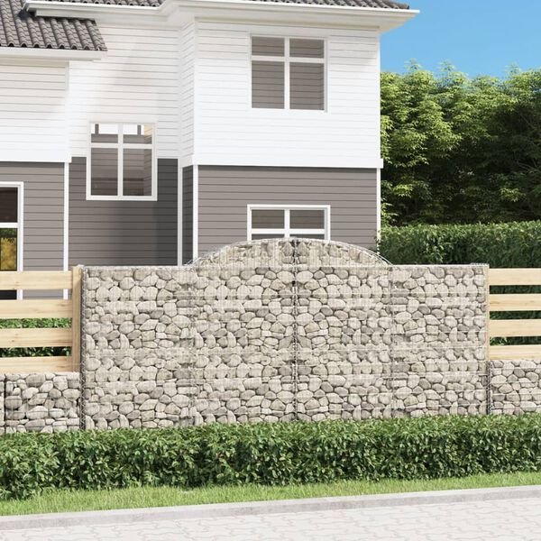 vidaXL Obokane gabion ko&scaron;are 6 kosi 300x50x140/160 cm pocinkano železo