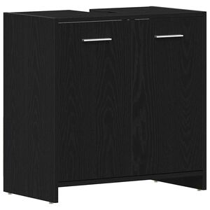 vidaXL Omarica za umivalnik črni hrast 60x33x60 cm inženirski les