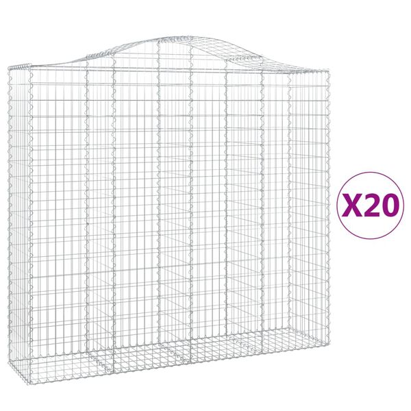 vidaXL Obokane gabion ko&scaron;are 20kosa 200x50x180/200 cm pocinkano železo