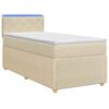 vidaXL Postelja boxspring z vzmetnico Krem 80 x 200 cm Blago