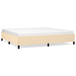 vidaXL Posteljni okvir brez vzmetnice krem 200x200 cm blago