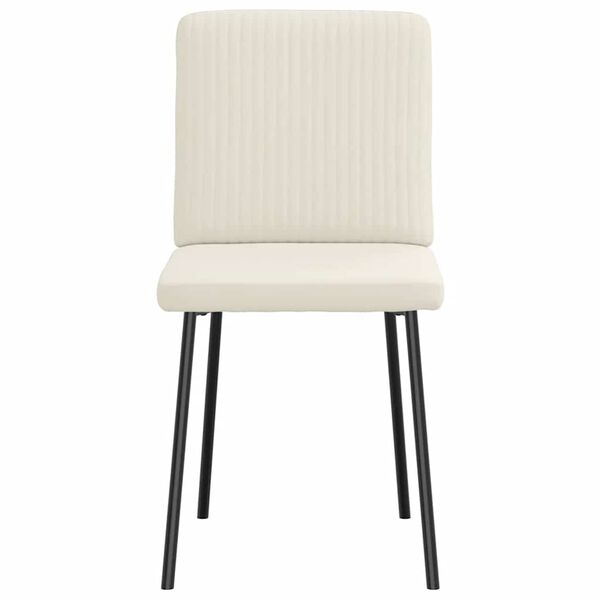 vidaXL Jedilni stoli 2 kosa krem žamet