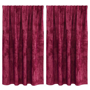vidaXL Velvete zavese z zavesami 2 pcs vinsko rdeča 140 x 140 cm Žamet
