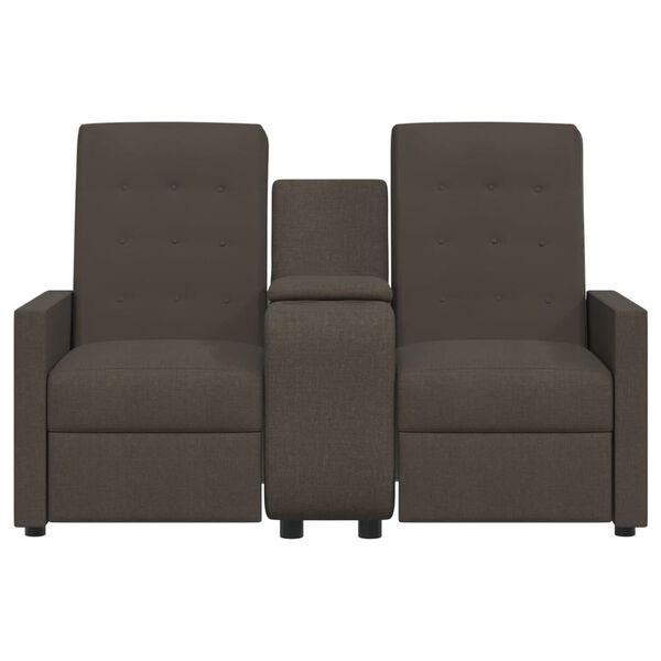 vidaXL Dvosed z držalom za skodelico rjav iz blaga