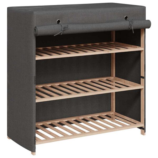 vidaXL Omarica za čevlje s pokrivalom siva 79x40x80 cm blago