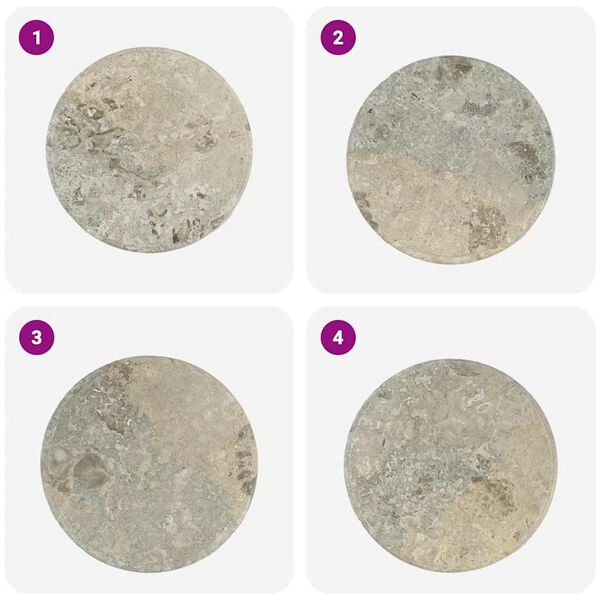 vidaXL Mizna plošča siva Ø 50x2,5 cm marmor