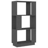 vidaXL Knjižna omara/pregrada siva 51x25x101 cm trdna borovina