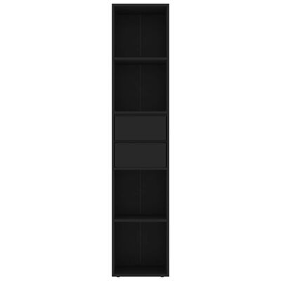vidaXL Knjižna omara črna 36x30x171 cm iverna plošča
