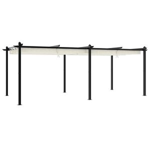 vidaXL Vrtni paviljon z zložljivo streho krem 3x6 m aluminij