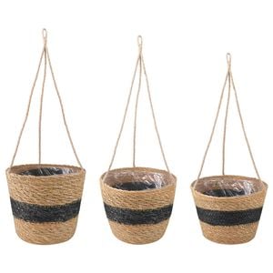 vidaXL 3 kos Naravna in črna &Oslash;26 x 19 cm 100% morska trava