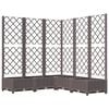 vidaXL Cvetlično korito z oporno mrežo rjavo 120x120x121,5 cm PP