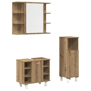 vidaXL Kopalni&scaron;ka garnitura 3-delna artisan hrast inženirski les