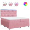 vidaXL Box spring postelja z vzmetnico roza 200x200 cm žamet
