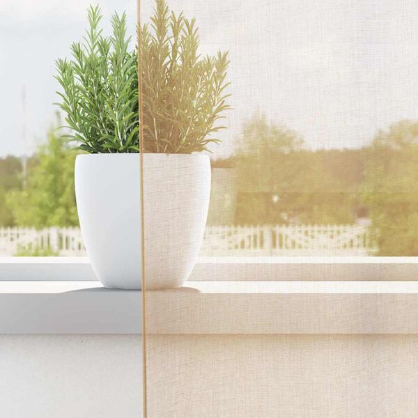 vidaXL Voile zavese z zankami 2 kosa Sand 140x175 cm