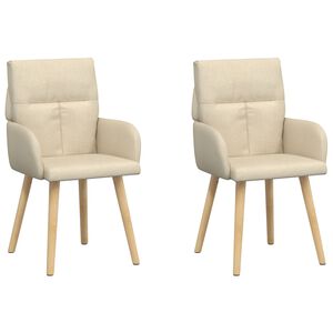vidaXL Jedilni stoli 2 kos Blago Krem 60 x 56 x 96 cm
