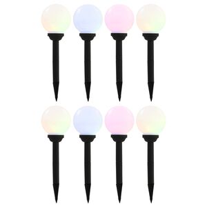 vidaXL Zunanje solarne svetilke 8 kosov LED okrogle 15 cm RGB