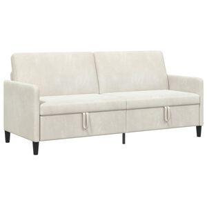 vidaXL Sofa s shrambo 3-sedežni Krem 192 x 78 x 87 cm Poliester
