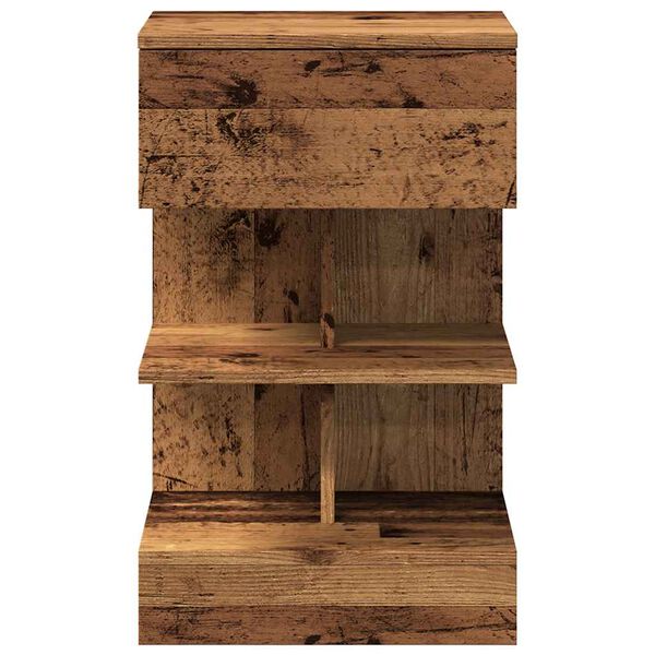 vidaXL Nočna omarica Old Wood 40x35x65 cm Inženirski les