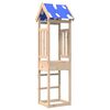 vidaXL Igralna stolpnica Rjava 52,5 x 46,5 x 208 cm Masivno borovo les