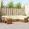 vidaXL Kotna sedežna garnitura z blazino 9 pcs Naravna in smetana