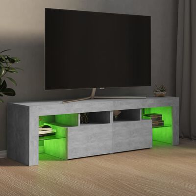 vidaXL TV omarica z LED lučkami betonsko siva 140x36,5x40 cm