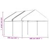 vidaXL Paviljon s streho bel 4,46x4,08x3,22 m polietilen