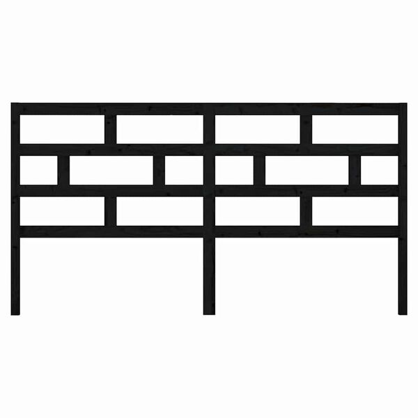 vidaXL Posteljno vzglavje črno 206x4x100 cm trdna borovina