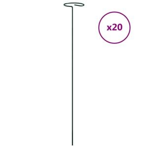 vidaXL Oporni stebri za vrtne rastline 20 kosov zeleni 40 cm jeklo