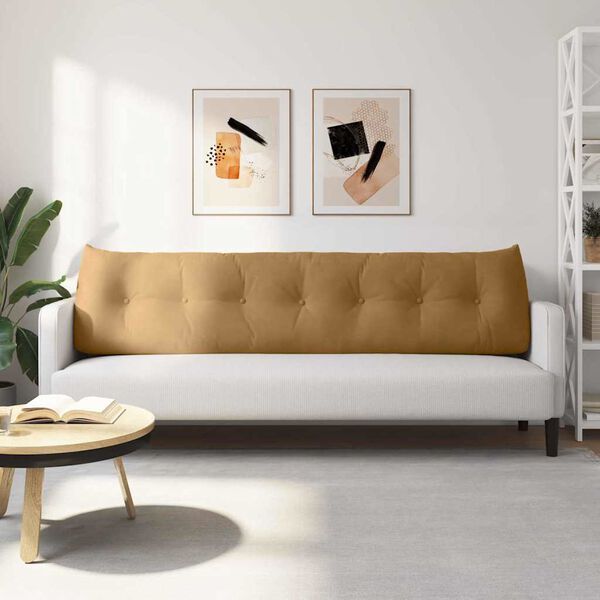 vidaXL Poglavni vzglavnik Rjava 200 x 24 x 50 cm Žamet