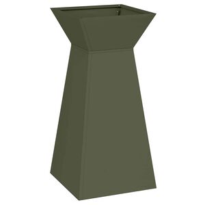 vidaXL Stolpna posoda Olivno zelena 35 x 35 x 73 cm Mlinjeni jeklo