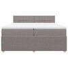 vidaXL Box spring postelja z vzmetnico taupe 200x200 cm blago