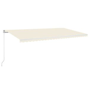 vidaXL Ročno zložljiva tenda z LED lučmi 600x300 cm krem