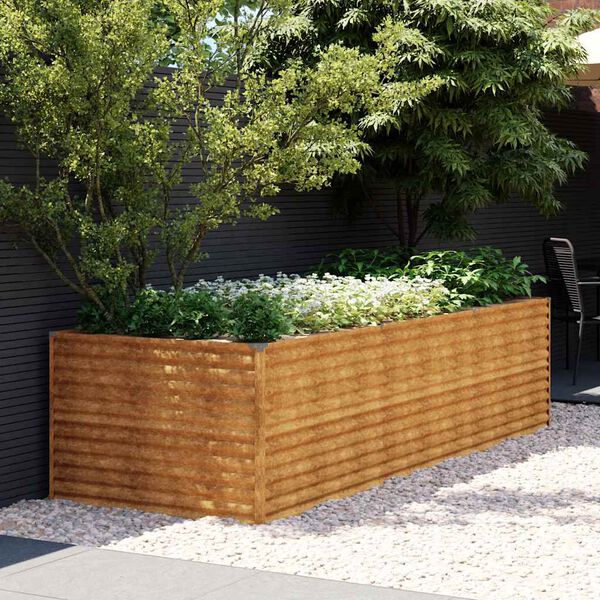 vidaXL Vrtna visoka greda 290x100x69 cm corten jeklo
