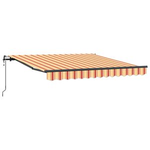 vidaXL Vlečna tenda Rumena in oranžna 300 x 250 cm Tkanina in aluminij