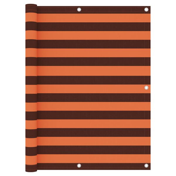 vidaXL Balkonsko platno oranžno in rjavo 90x600 cm oksford blago