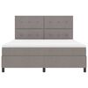 vidaXL Postelja z vzmetnico z LED trakami Taupe 180 x 200 cm blago