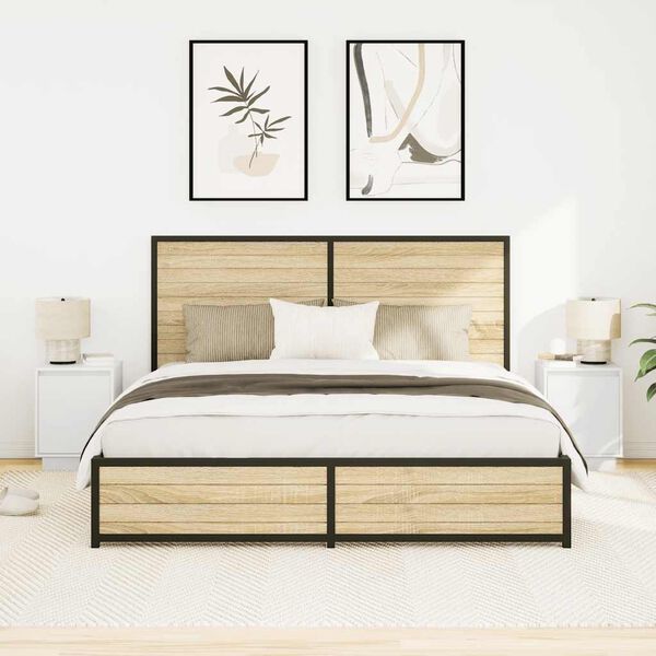 vidaXL Nočne omarice z LED lučmi 2 kosa Bela 38x34x50 cm