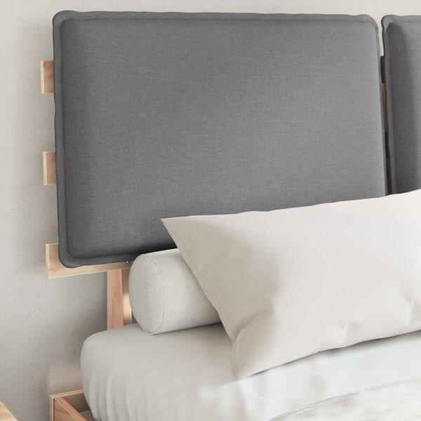 vidaXL Posteljni okvir z oblazinjenim vzglavjem Svetlo siva