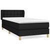 vidaXL Box spring postelja z vzmetnico črn 90x190 cm blago