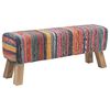 vidaXL klop 110 x 30 x 45 cm Pravo usnje večbarvno