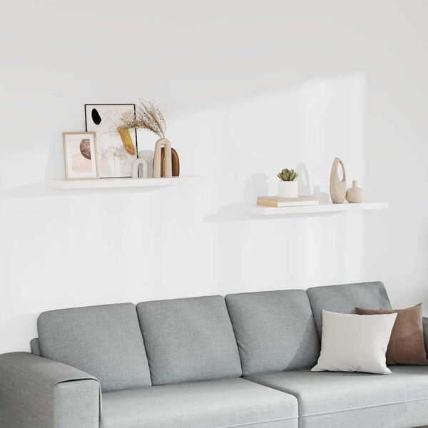 vidaXL Stenske police 2 kosa bele 90x23,5x3,8 cm MDF